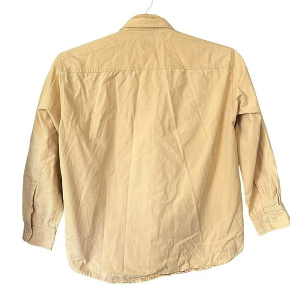 Cabela's Yellow Heavy Long Sleeve Double Pocket Button Outdoor Shirt Mens XL - Picture 2 of 4